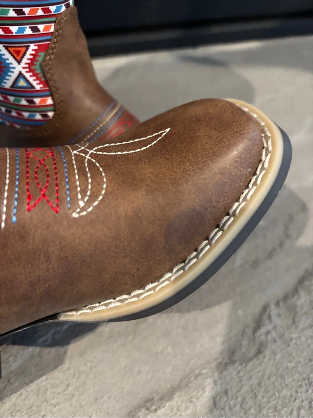 Twister Western cowgirl boots,Aztec print,TPR outsole,slip in